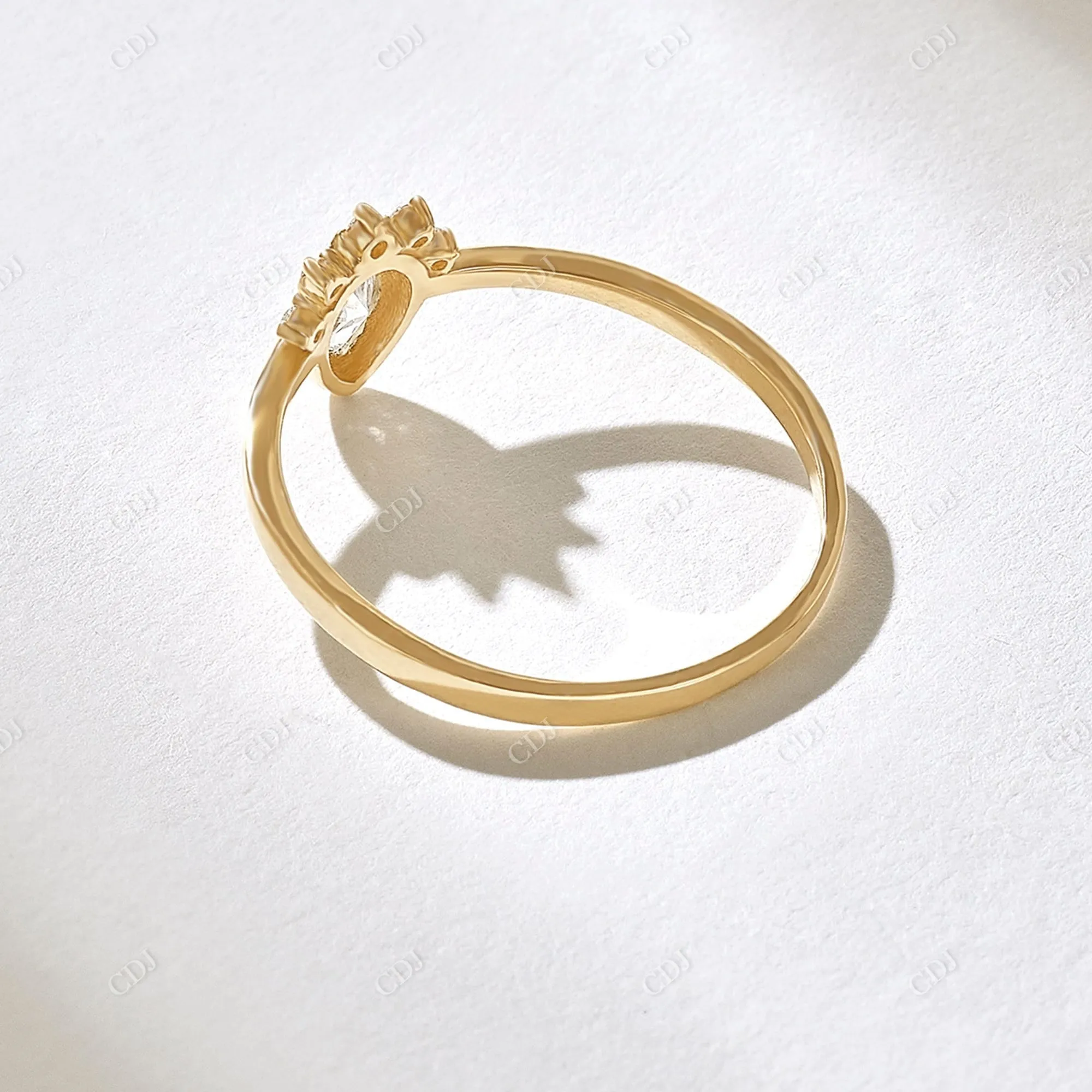 0.21CTW Pear Diamond Bezel Set Tiara Ring