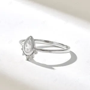 0.21CTW Pear Diamond Bezel Set Tiara Ring
