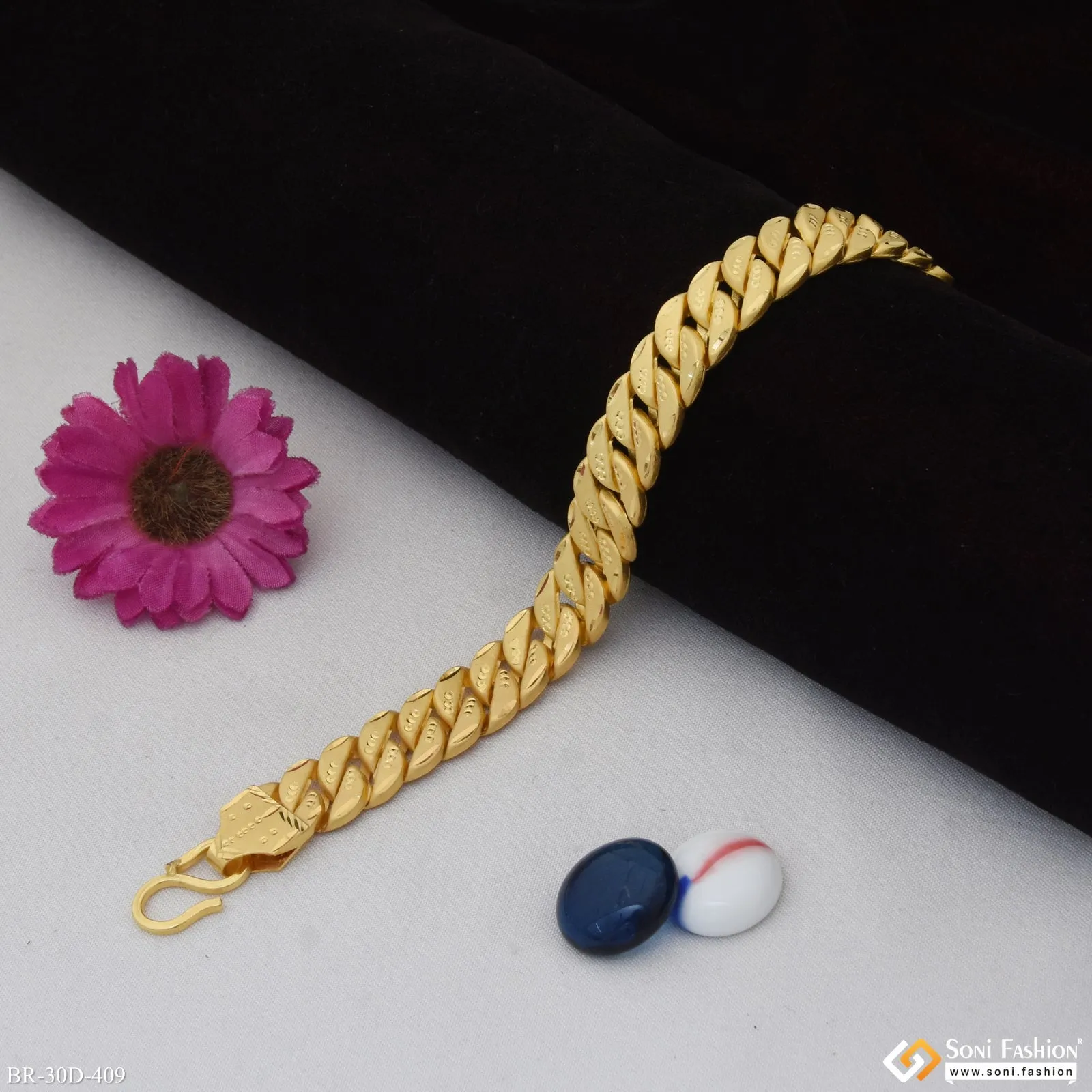 1 Gram Gold Plated Pokal Bracelet for Men - Style D409