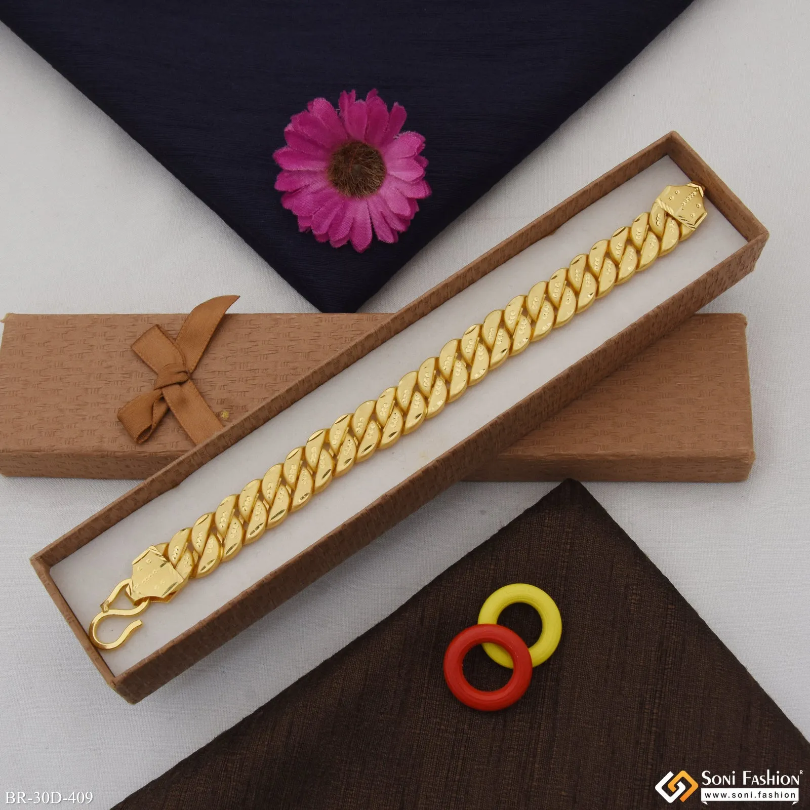 1 Gram Gold Plated Pokal Bracelet for Men - Style D409