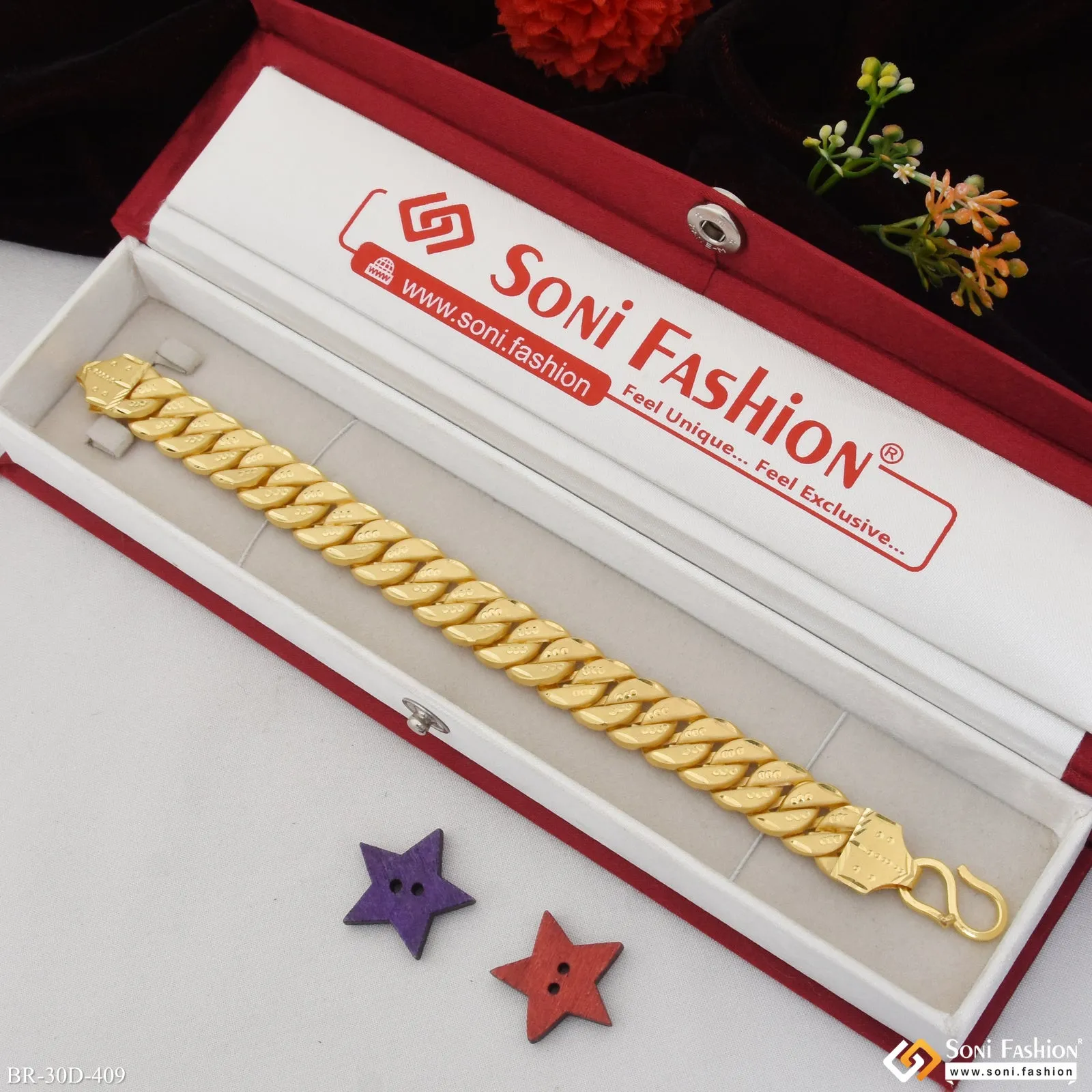 1 Gram Gold Plated Pokal Bracelet for Men - Style D409