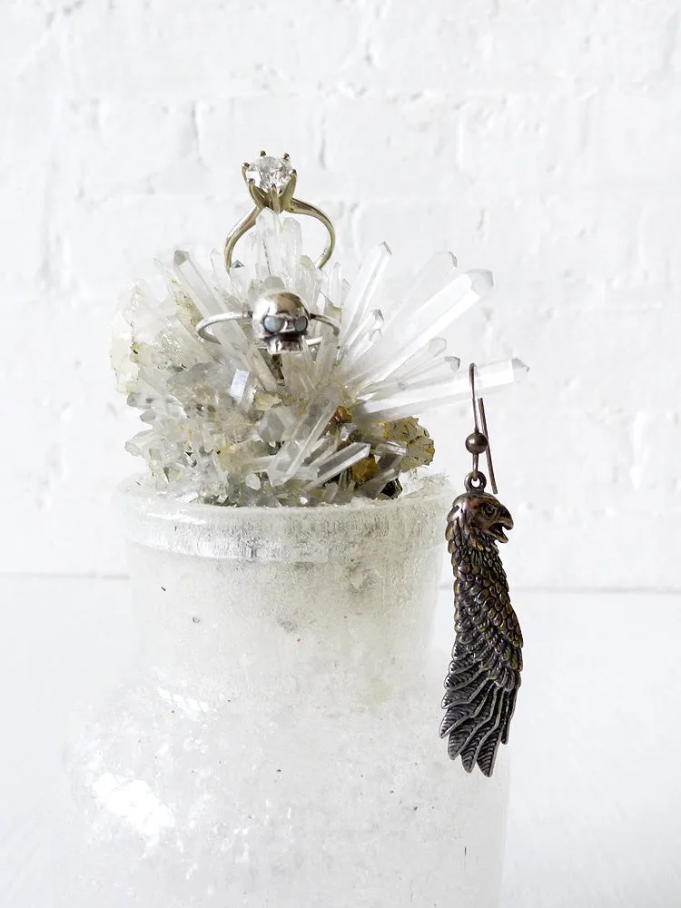 10% SALE Curiosity Jewelry Display Quartz Crystal Cluster in Magic Metallic Mica Bottle