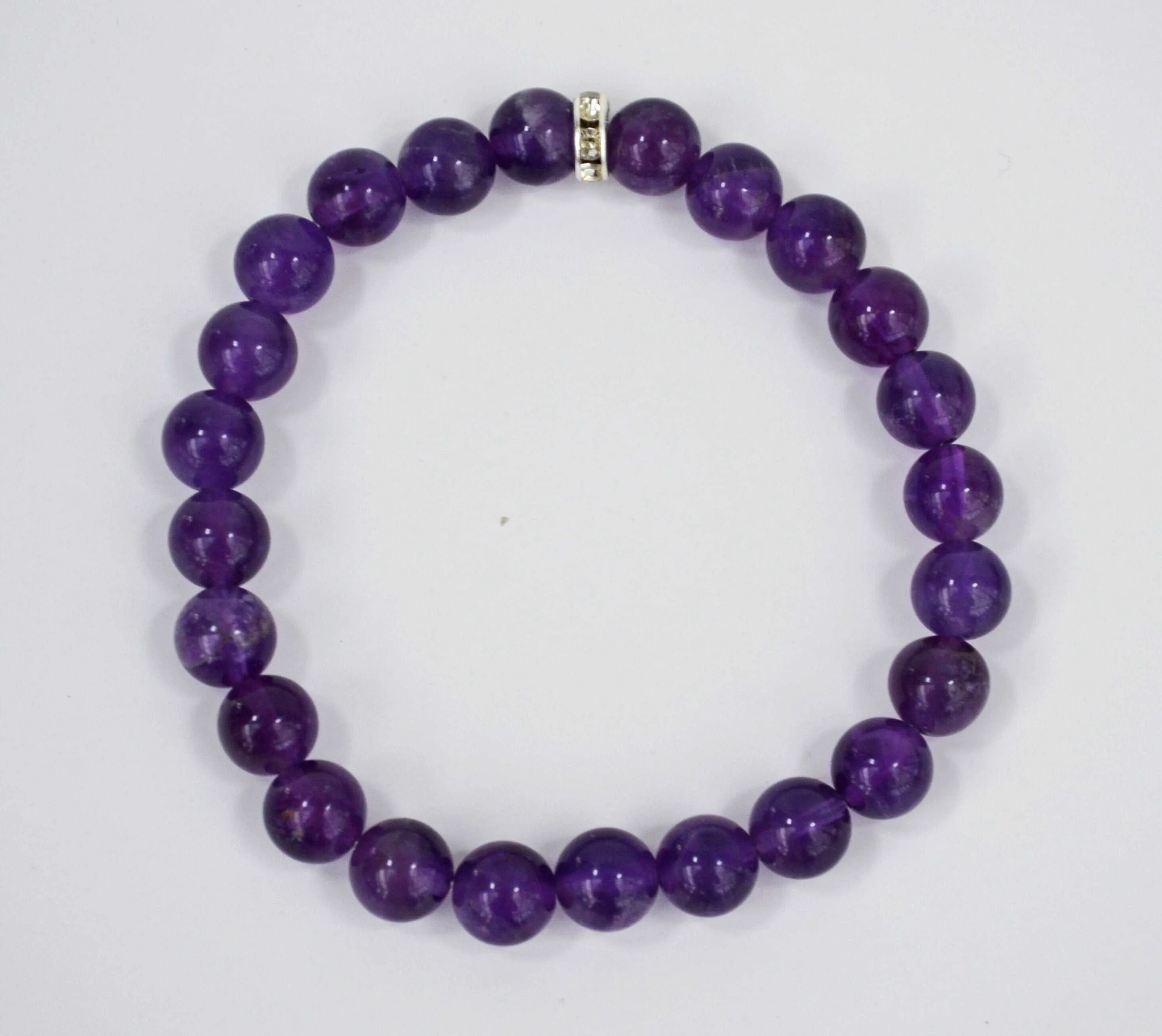 100% Natural Amethyst Bracelet, Purple Stone Bracelet, 8mm Gemstone Bracelet, Amethyst Stone Bracelet, Beaded Bracelet, Healing Bracelet