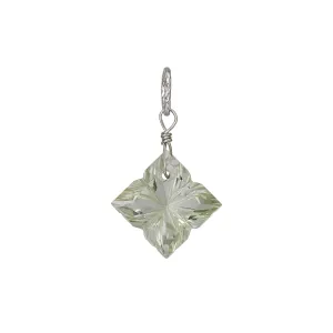 10K Green Quartz Necklace Charm (White Gold) 10K Green Quartz Necklace Charm (White Gold)