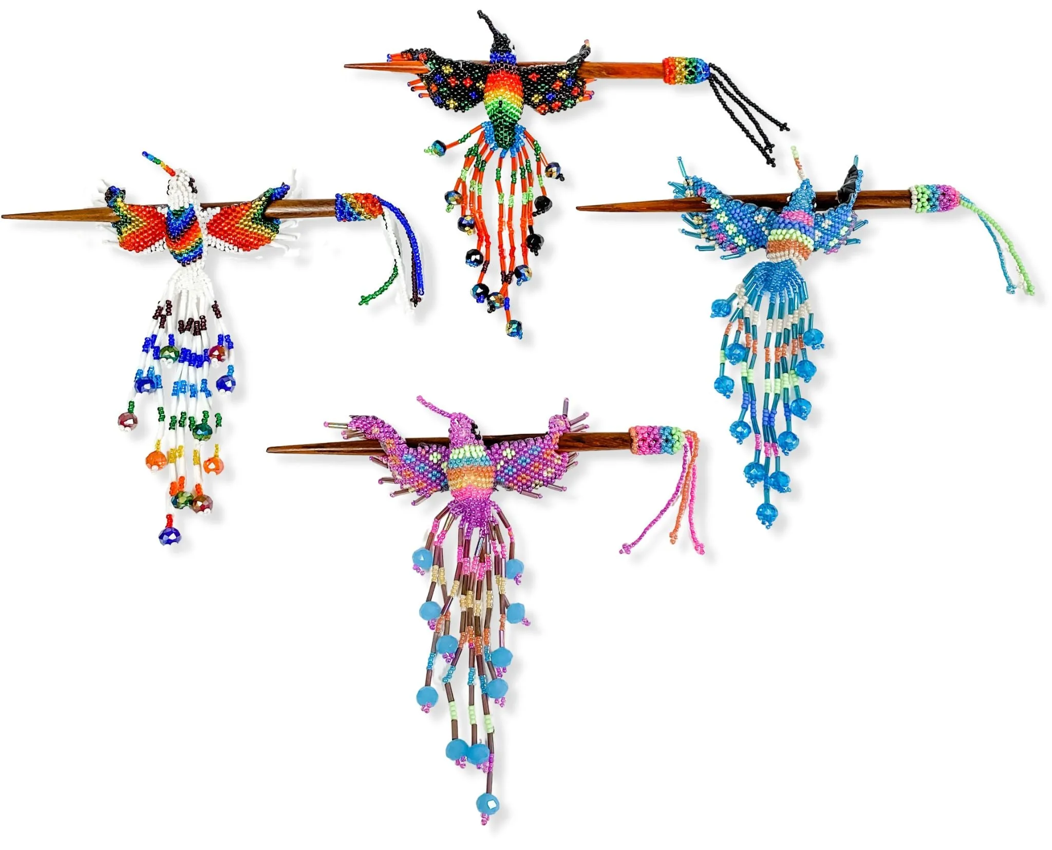 12 PACK Beaded Hummingbird Hair Barrettes! Only $10.50 ea!