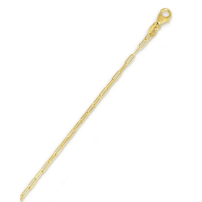 14 KARAT GOLD 1.7MM PAPERCLIP BRACELET- VARIOUS LENGTHS & COLORS