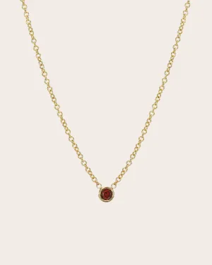 14k Gold Bezel Birthstone Necklace
