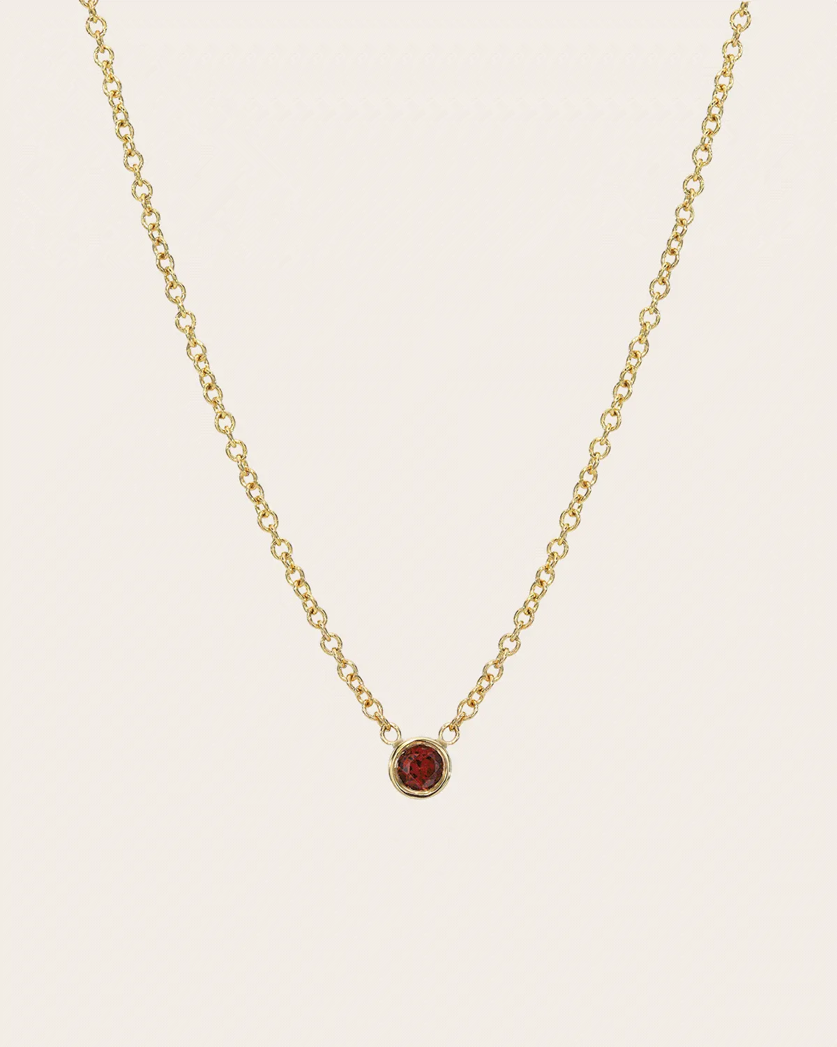 14k Gold Bezel Birthstone Necklace