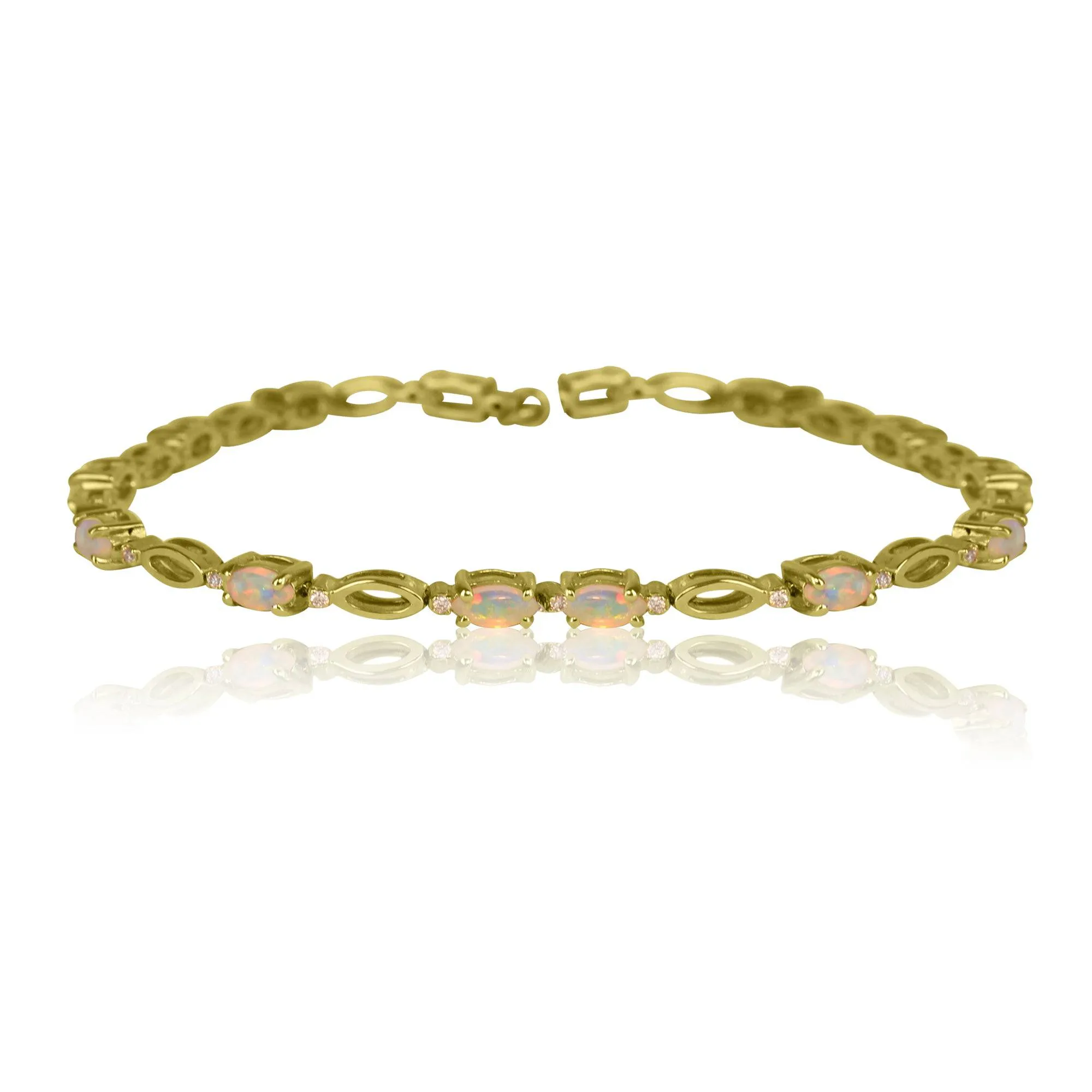 14kt Yellow Gold Opal and Diamond bracelet
