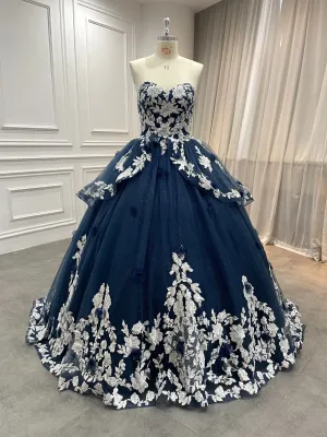 15 by Starr Bridal Navy and White Floral Dress 15 by Starr Bridal Navy and White Floral Dress