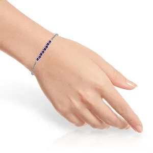 1.55 Carat 14K Solid White Gold Bracelet Natural Amethyst