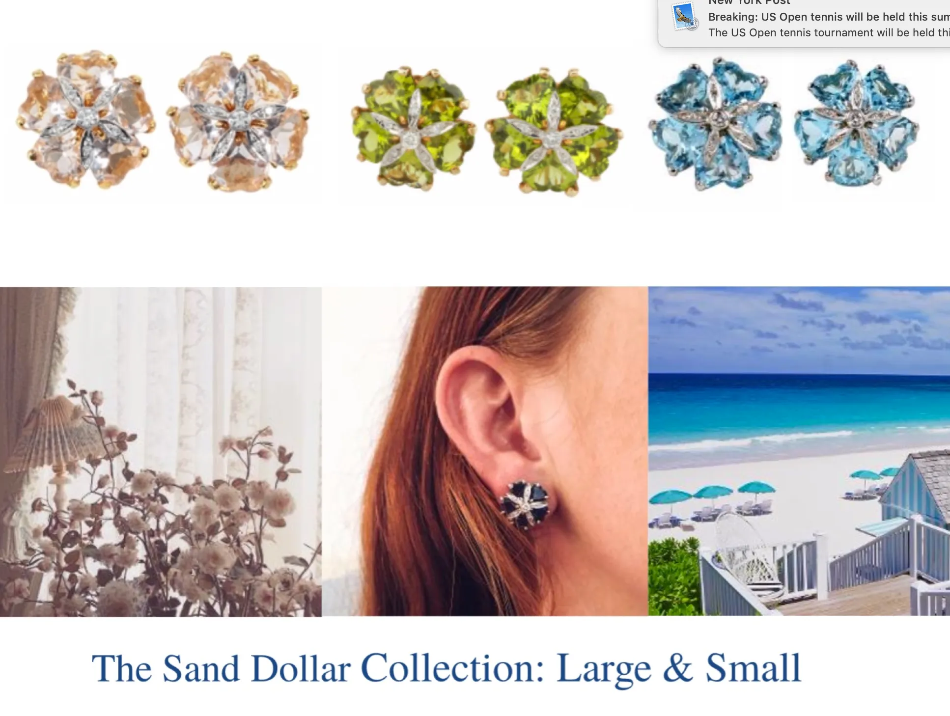 18kt Yellow Gold Large Sand Dollar Earring with Amethyst and Diamonds