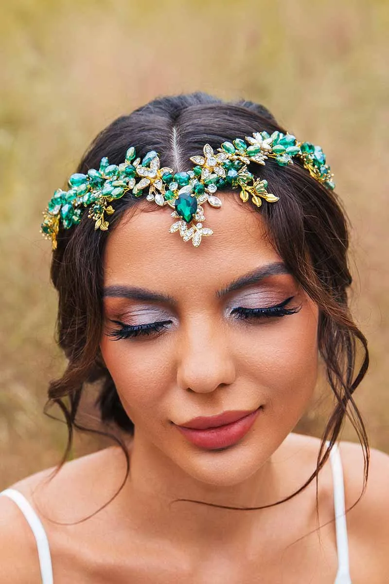 2025 Boho Turquoise Headbands Bridal Diamond Tiara Wedding Accessories