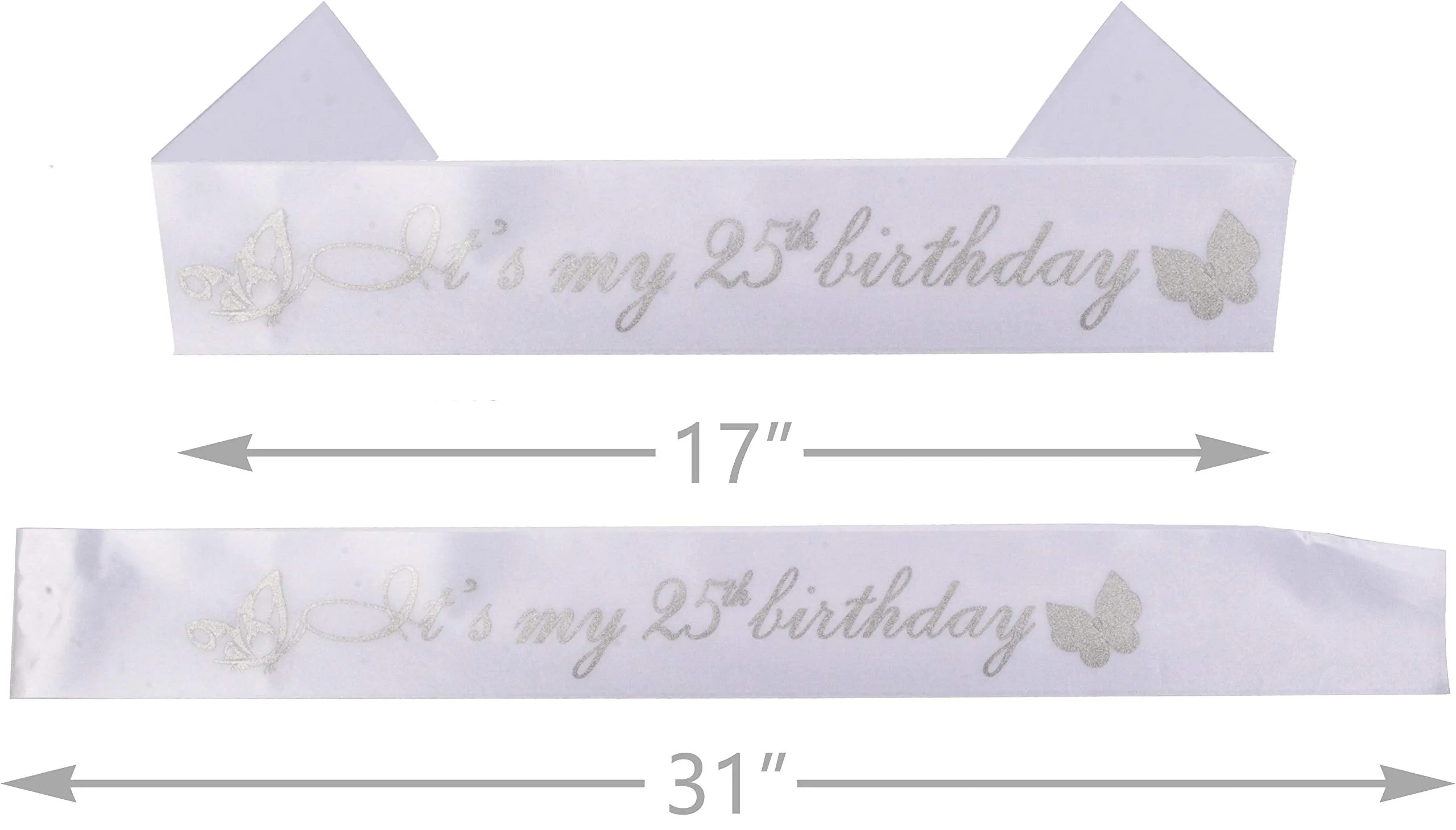 25th Birthday Gifts for Women, 25th Birthday Tiara and Sash, Its My 25th Birthday Sash