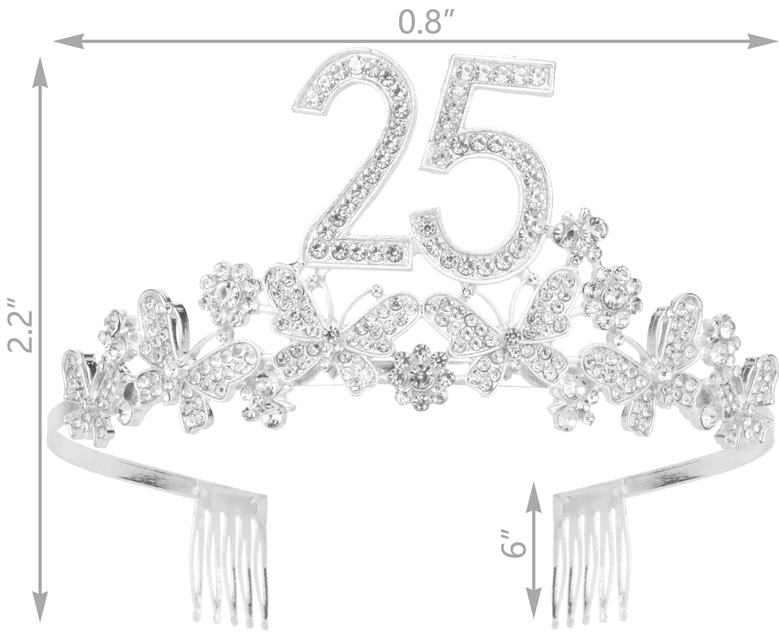 25th Birthday Gifts for Women, 25th Birthday Tiara and Sash, Its My 25th Birthday Sash