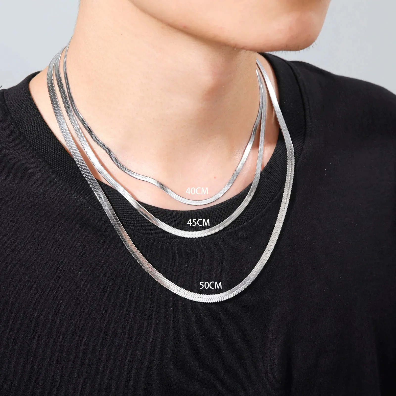 3.1mm Width Herringbone Snake Chain Necklace