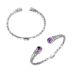 AB-9032-AM Sterling Silver Bracelet With Amethyst Q.