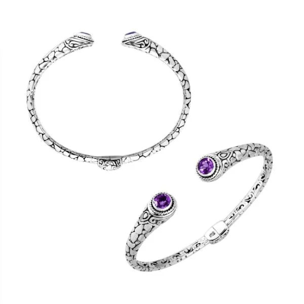 AB-9032-AM Sterling Silver Bracelet With Amethyst Q.