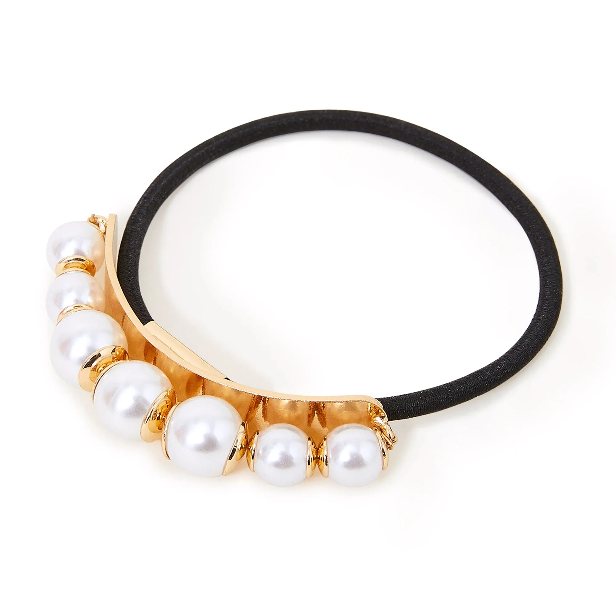 Accessorize London Gold Pearl Metal Barrette Hair Pony