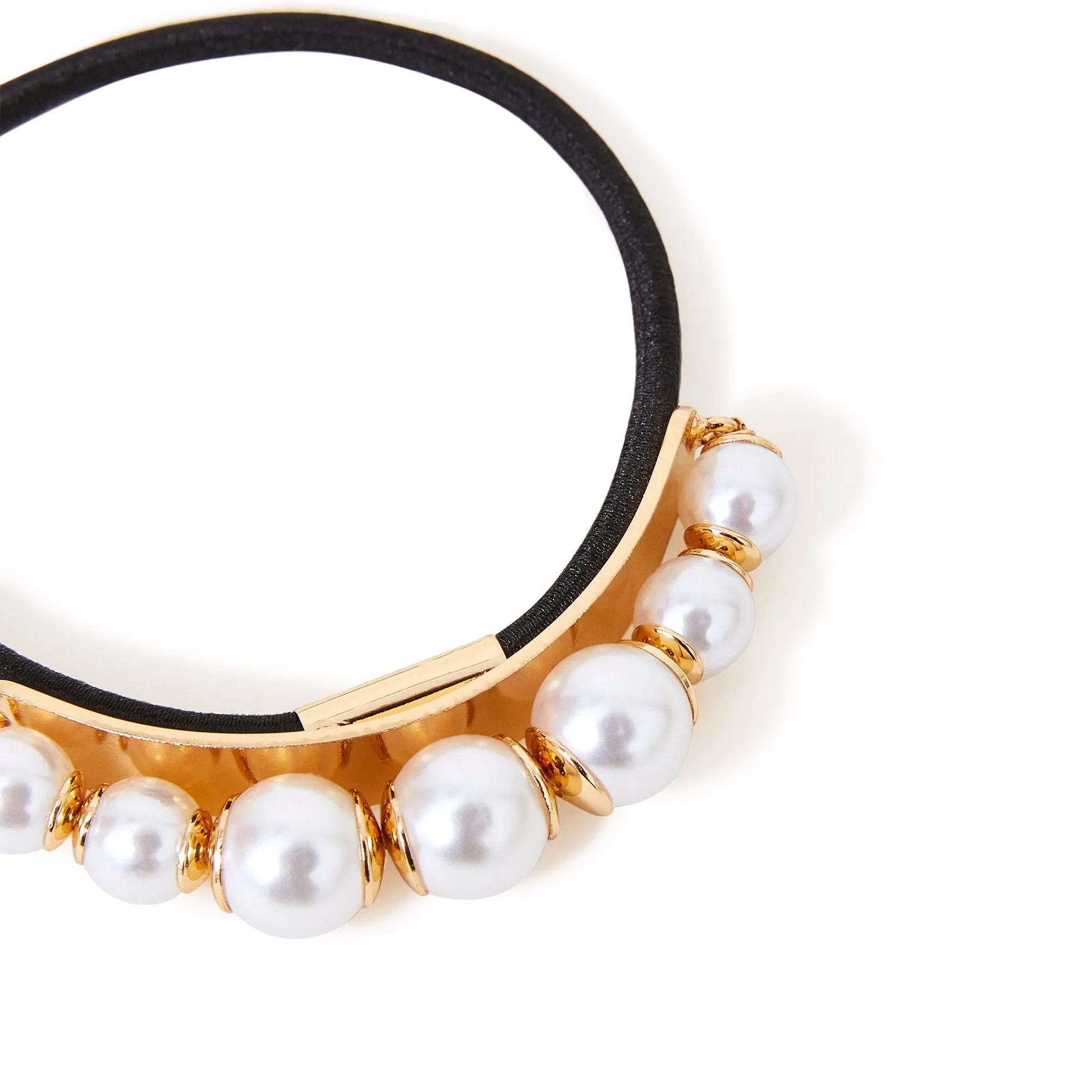 Accessorize London Gold Pearl Metal Barrette Hair Pony
