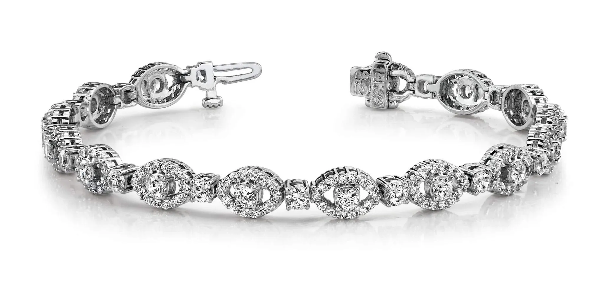 Almond Link Lab-Grown Diamond Bracelet with 6.89 ct.(finished) 1.5mm, 3.5mm