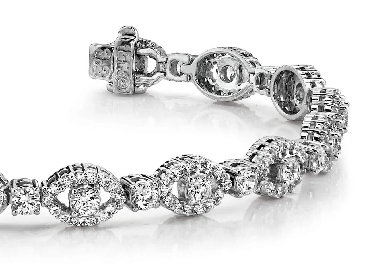 Almond Link Lab-Grown Diamond Bracelet with 6.89 ct.(finished) 1.5mm, 3.5mm