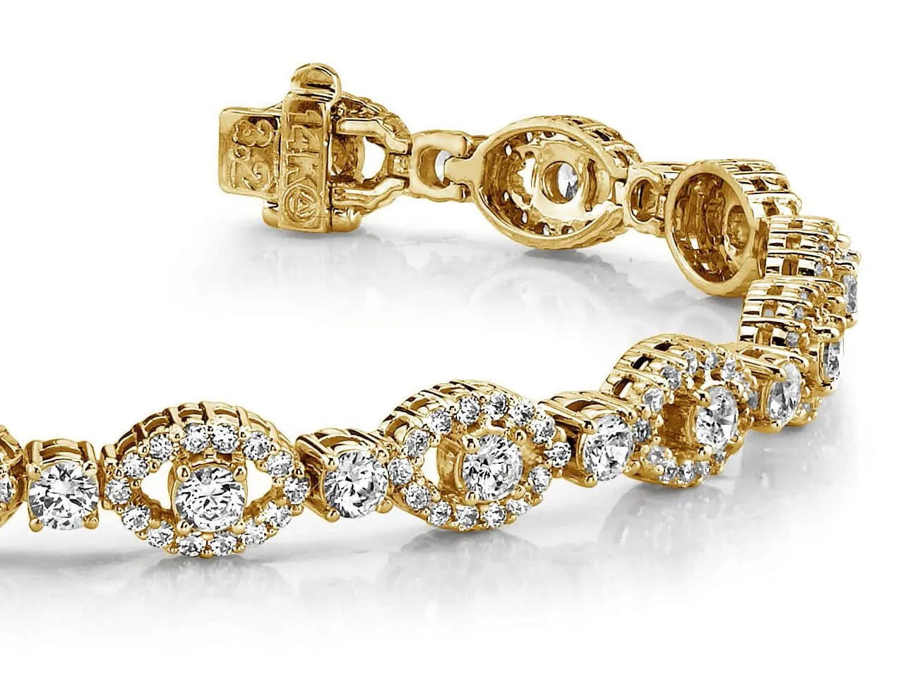 Almond Link Lab-Grown Diamond Bracelet with 6.89 ct.(finished) 1.5mm, 3.5mm