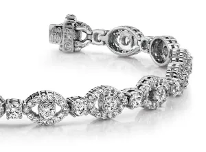 Almond Link Lab-Grown Diamond Bracelet with 6.89 ct.(finished) 1.5mm, 3.5mm