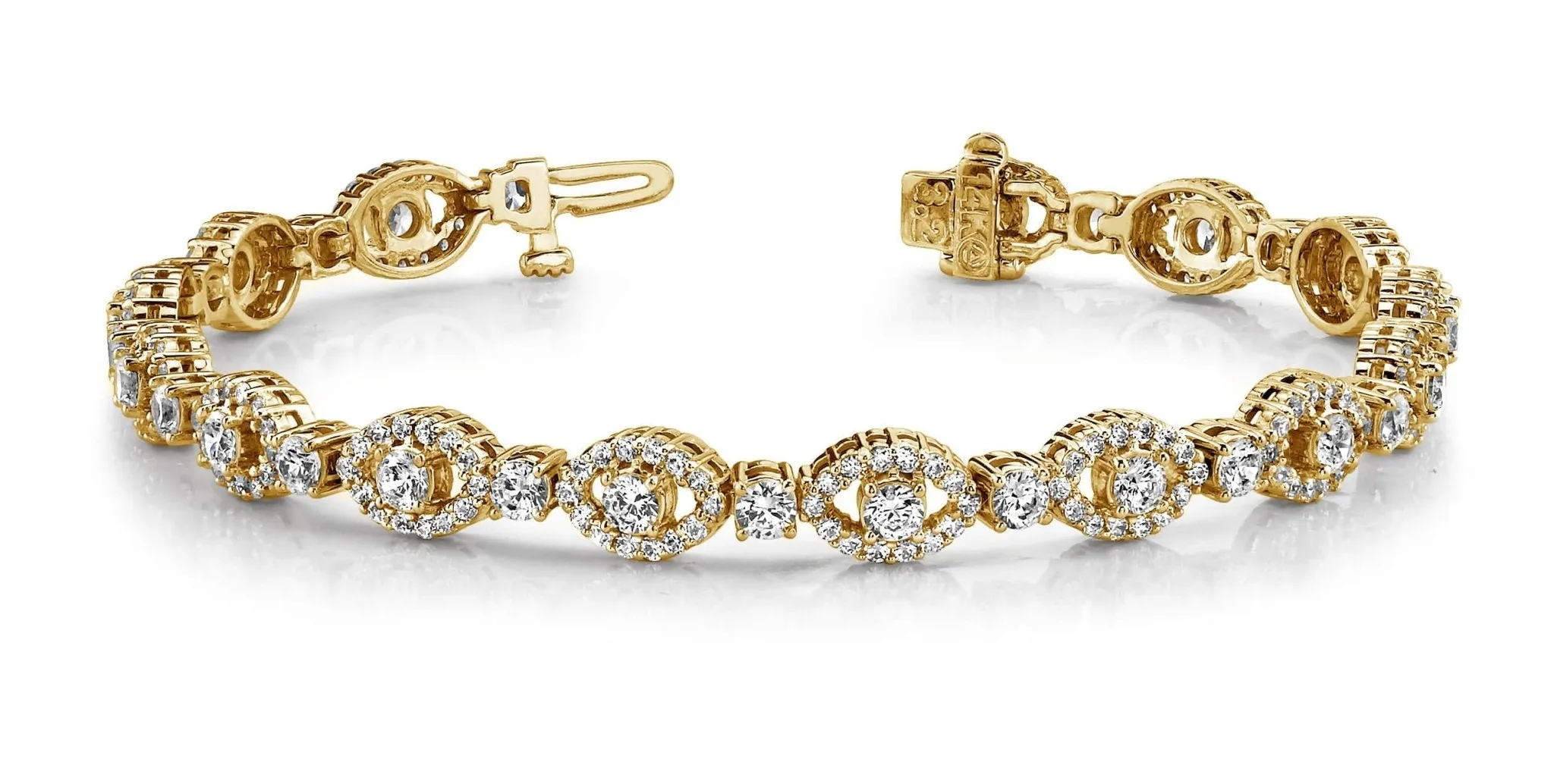 Almond Link Lab-Grown Diamond Bracelet with 6.89 ct.(finished) 1.5mm, 3.5mm