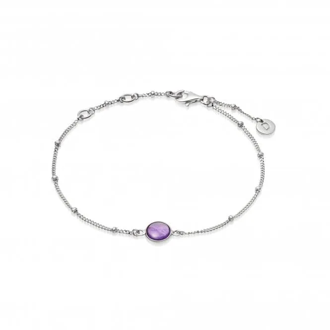 Amethyst Healing Stone Bobble Silver Bracelet HBR1002_SLV
