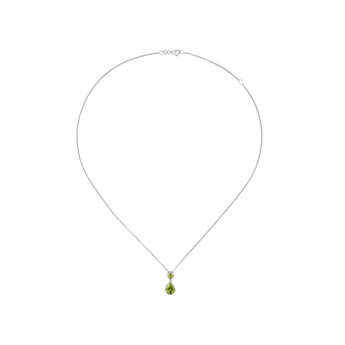 Amore Argento Sterling Silver Double Peridot Drop Pendant