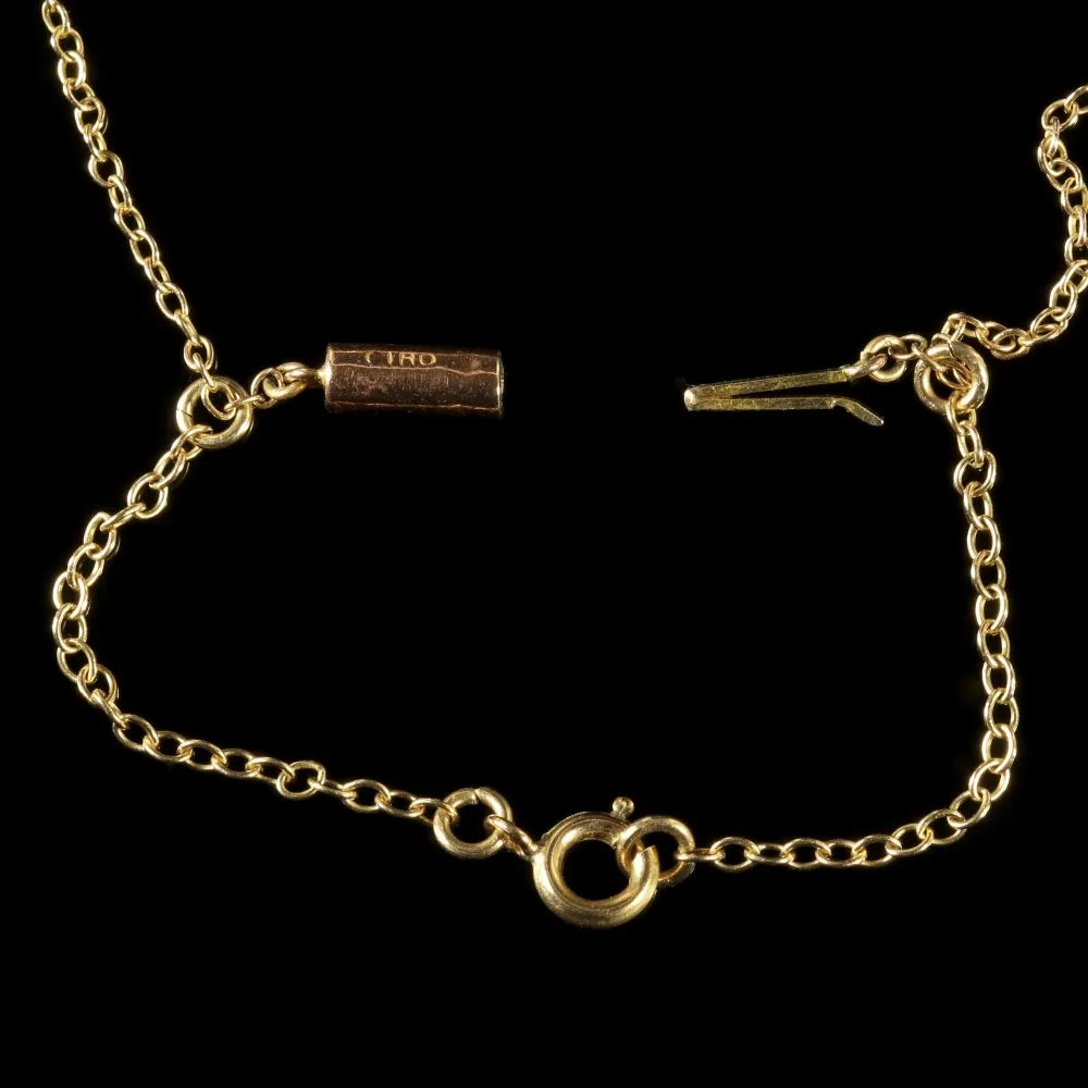 Antique Victorian Peridot Pearl Pendant Necklace Circa 1900