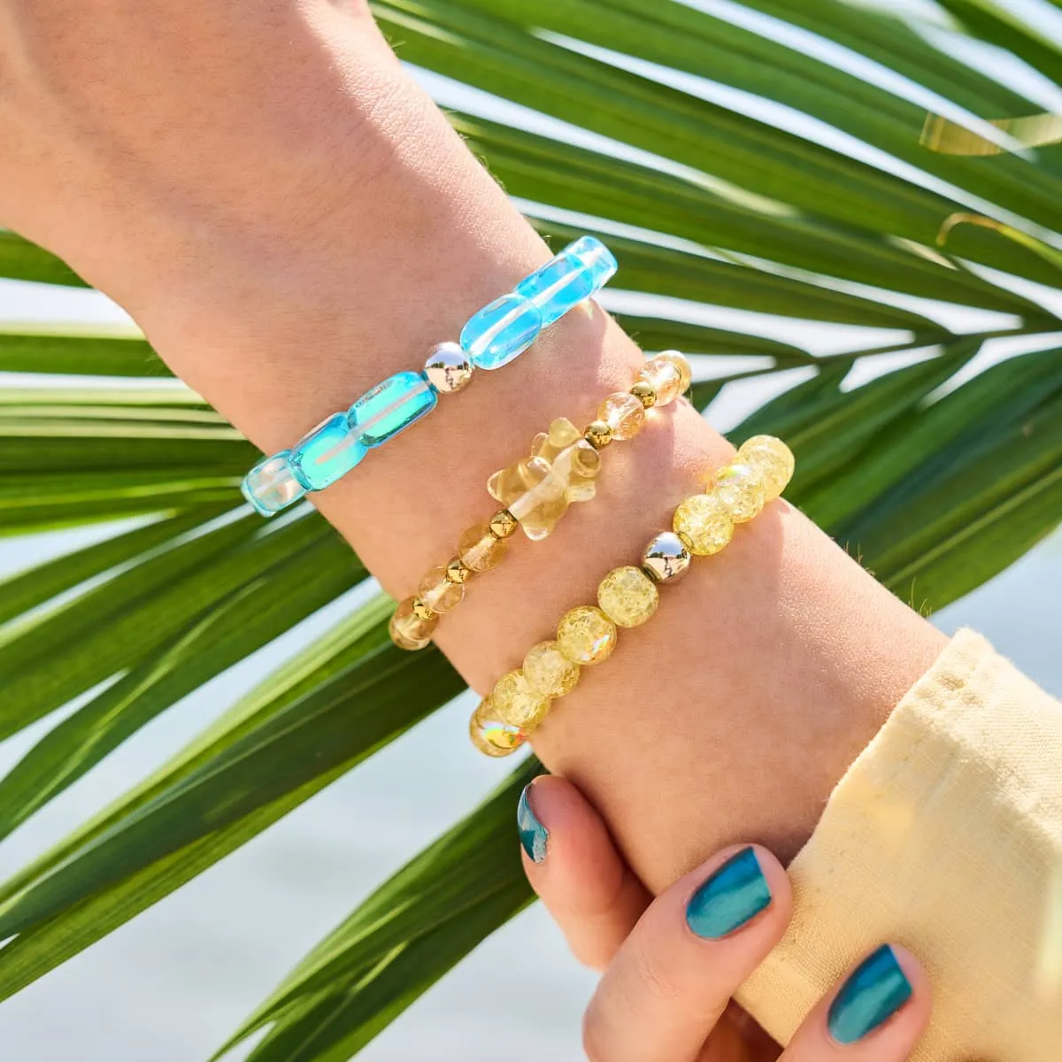 Aquamarine | .925 Sterling Silver | Mermaid Glass Pebble Bracelet