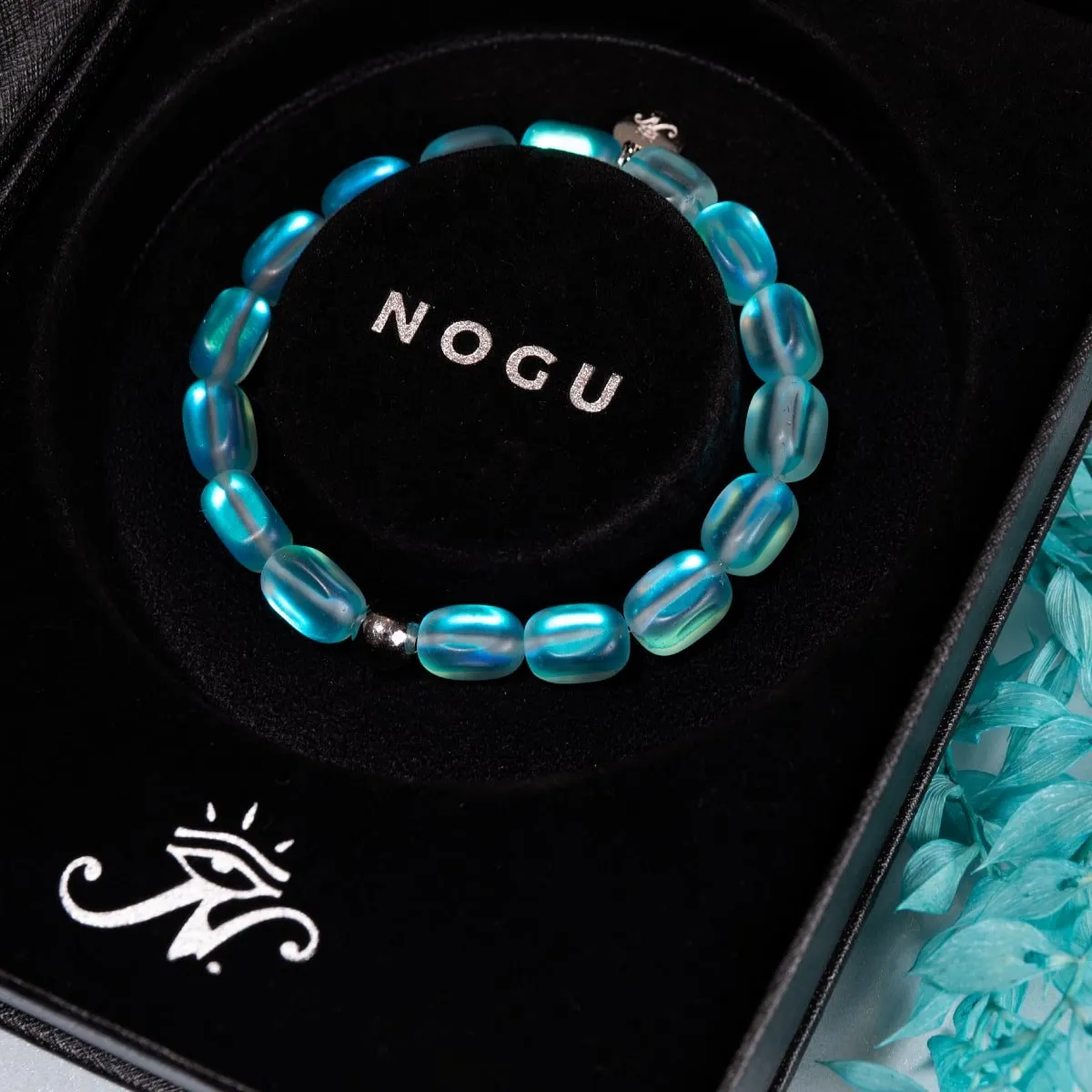 Aquamarine | .925 Sterling Silver | Mermaid Glass Pebble Bracelet