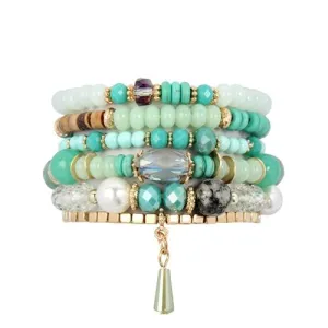 Aquamarine Multi-stone Beads Bracelet