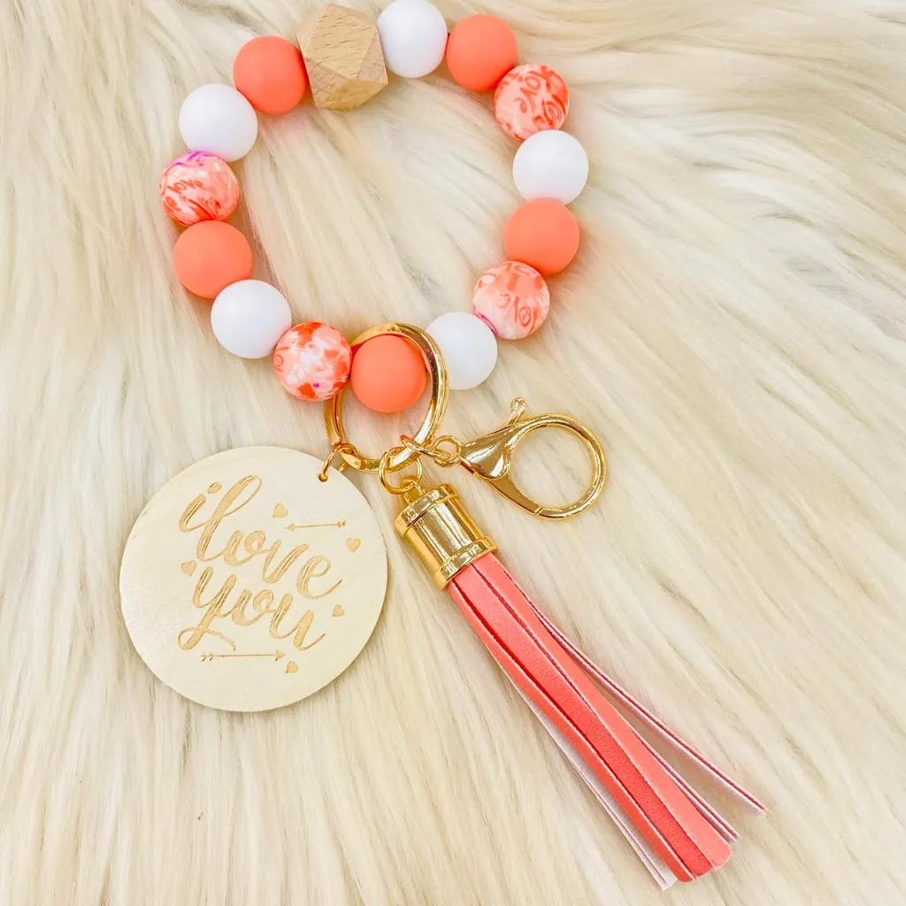 BB139X176 Spring Beaded Silicone Bracelet/Keychain