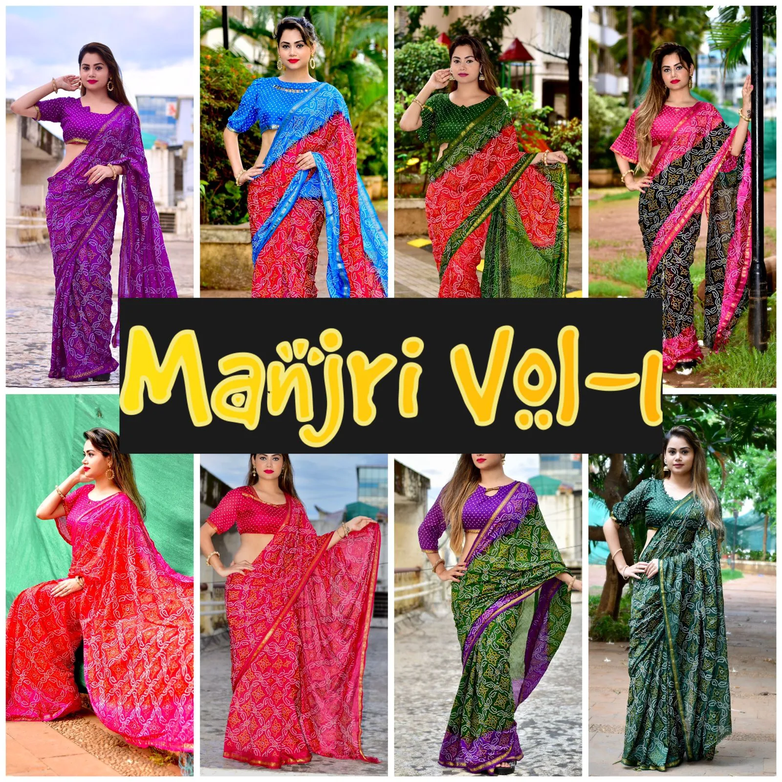 Beautiful Block Print Bandhani Saree