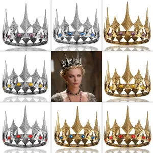 Big King Crown Tiara  Round Cosplay Movie Headband Hair Accessory