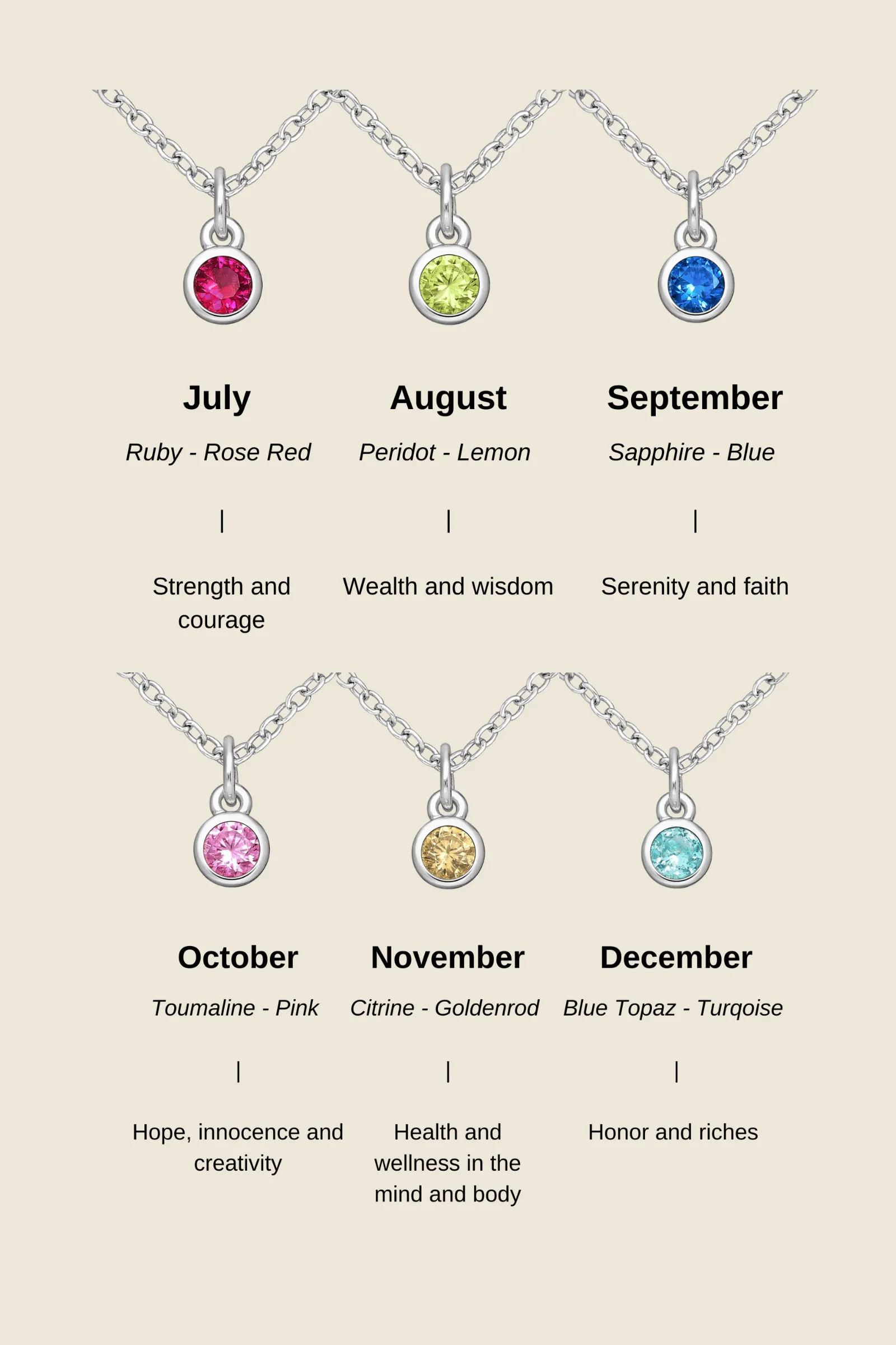 BIJOU Birthstone Sterling Silver Necklace