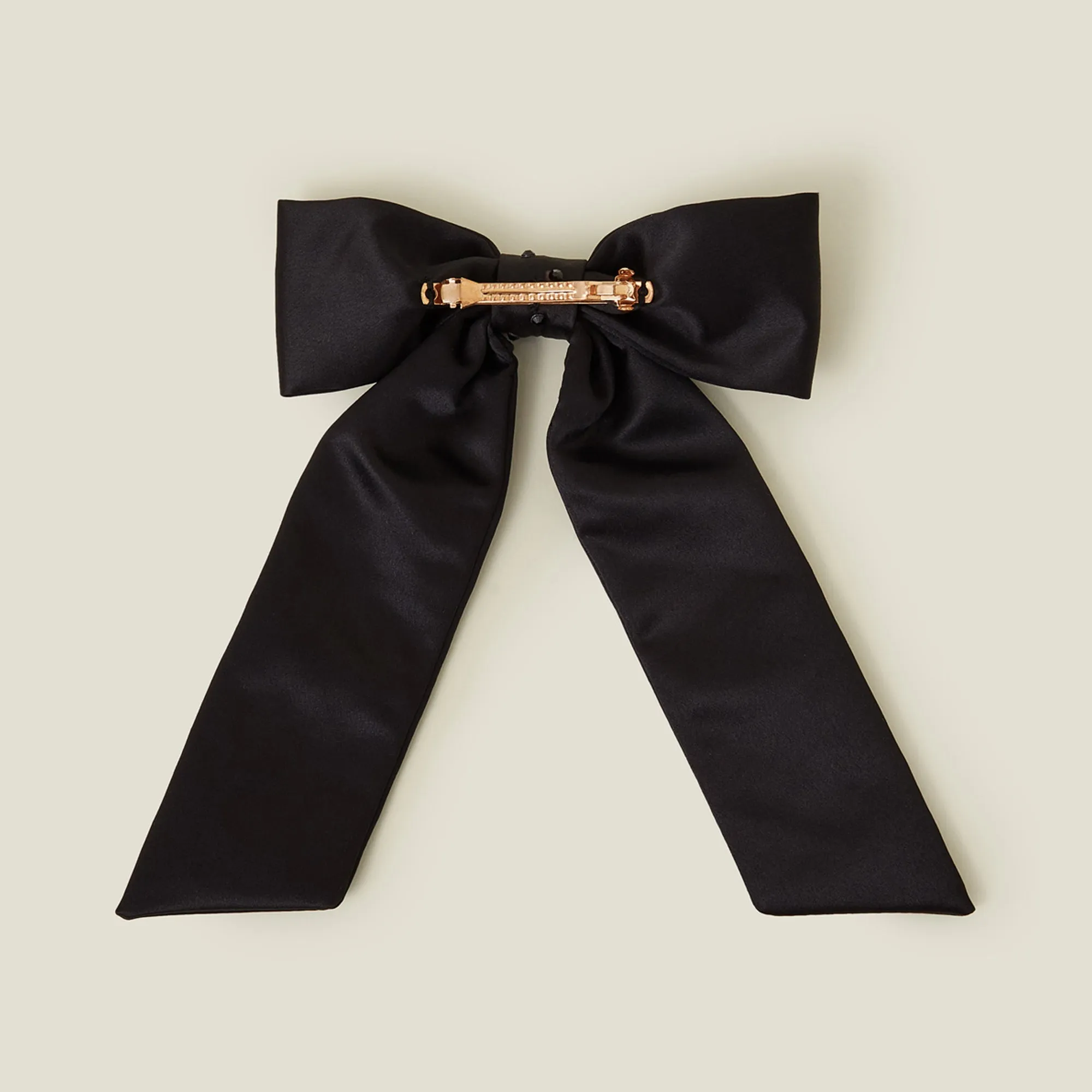 Black Crystal Bow Hair Clip