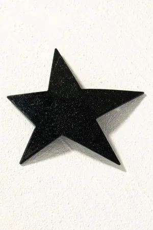 Black Glitter Star Barrette