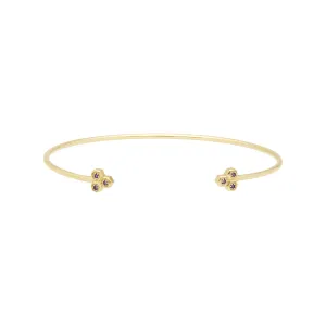 Bracelet Jonc Trilogie Géométrique Or Jaune 375 Améthyste
