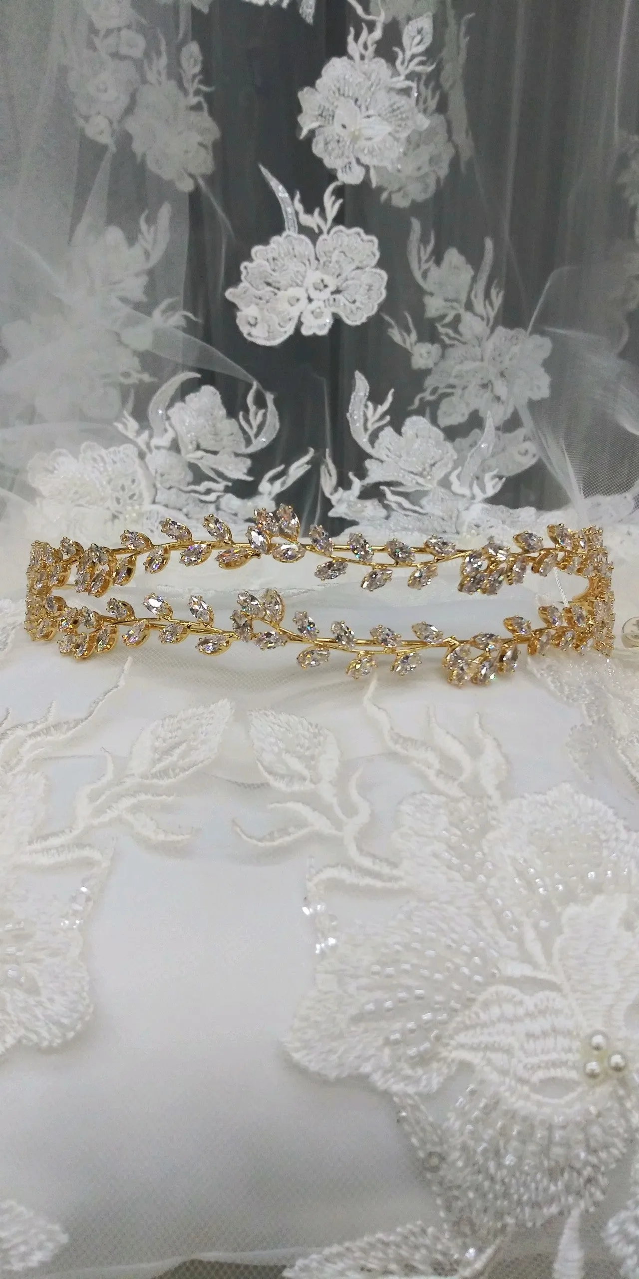 Bridal Headband, Quinceanera Headband, Boho Roman Vine Zirconia Jewel