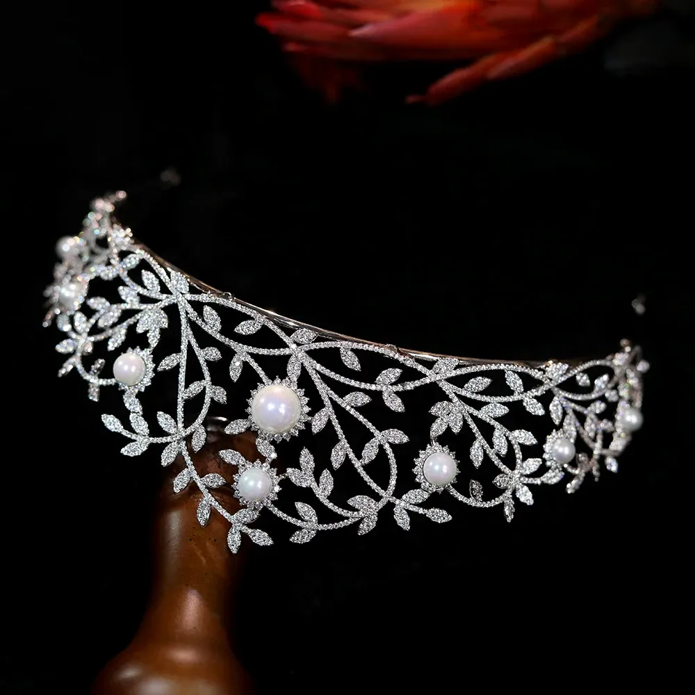 Bridal Pearl Crown Tiaras Bridal Headpiece Wedding Hair Accessories