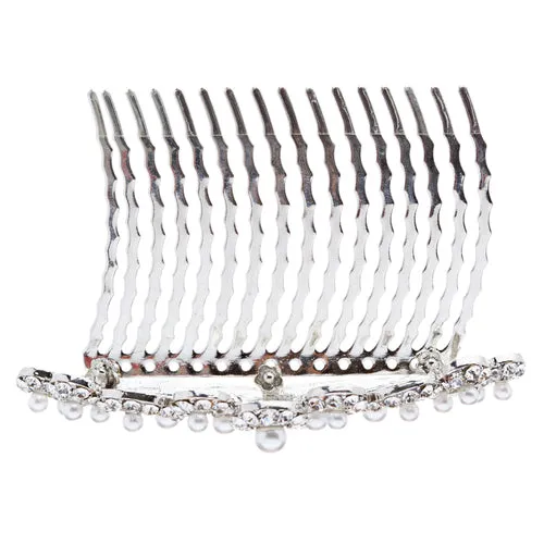 Bridal Wedding Jewelry Crystal Rhinestone Elegant Mid Size Crown Hair Tiara Comb