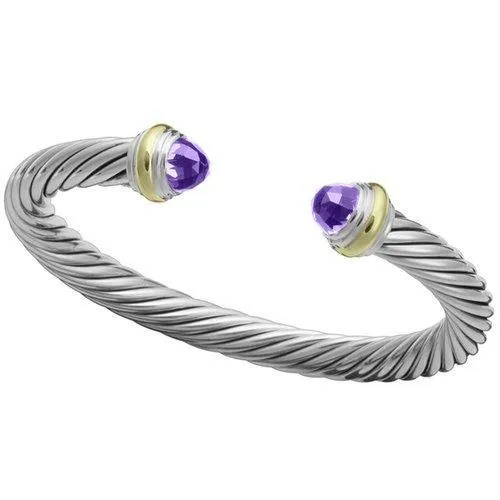 Cable Classics Collection® Bracelet with Amethyst and 14K Gold