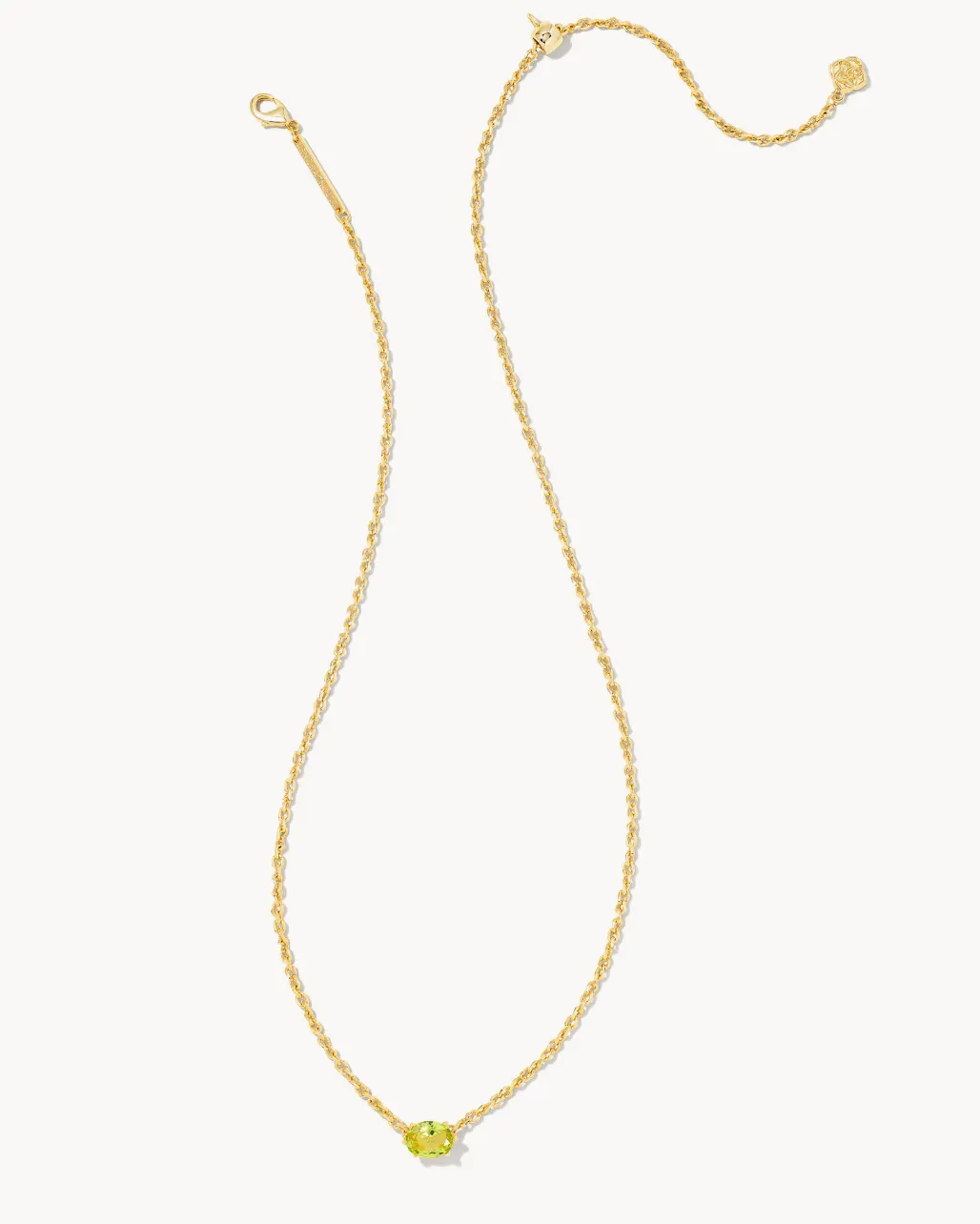 Cailin Pendant Necklace in Peridot Crystal | August