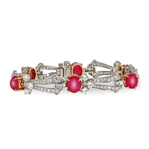 Cartier Art Deco Star Ruby Bracelet, 15.00 Carats