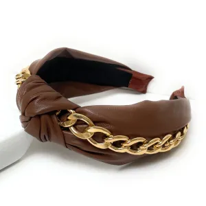 Chain Faux Leather Headband