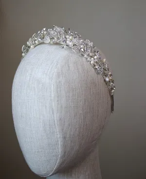 CHARLOTTE CORONATION Freshwater Pearl and Crystal Bridal Tiara